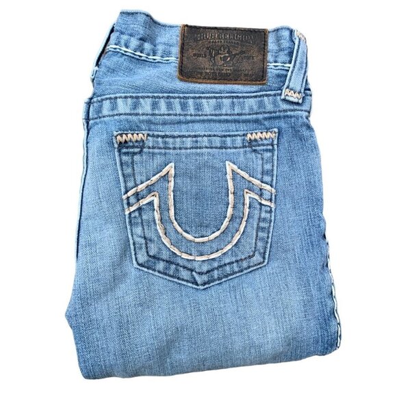 VINTAGE True Religion Jeans Size 28 GENO Boys Blue - Picture 1 of 7